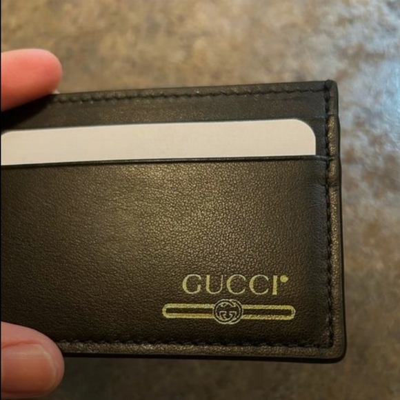 NWT Gucci Card Case Leather Black - Picture 3 of 8